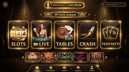 Main screen of pak77 casino page for PK players